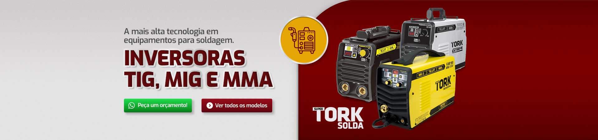 Inversoras de solda TIG, MIG e MMA da Super Tork na Metalco.